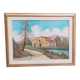 Tuscan landscape by R. Morelli, oil on canvas, late 20th century