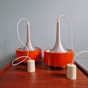 Paire de suspensions scandinaves en aluminium brossé, années 60