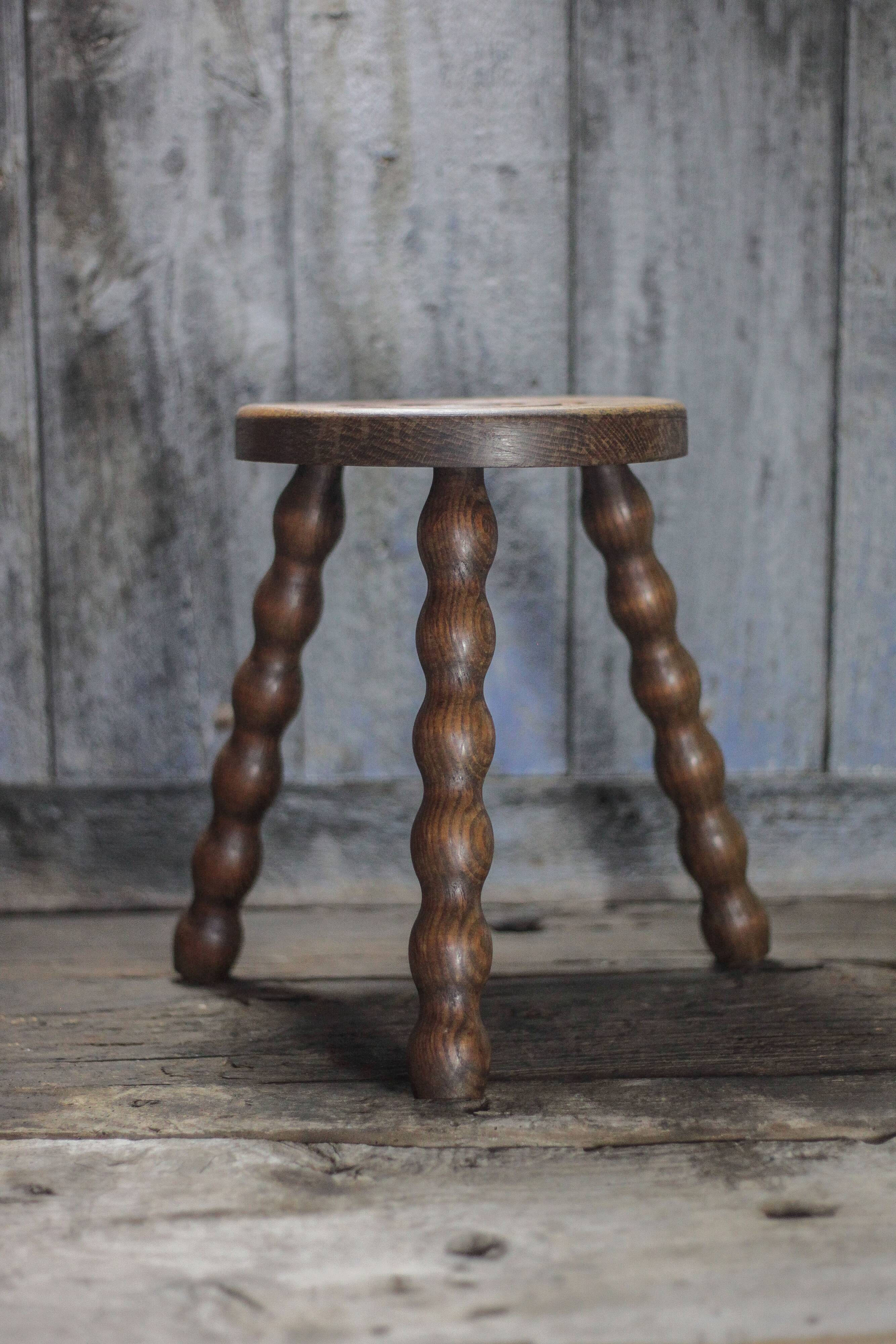 Vintage stool, tripod stool, occasional stool, wooden plant stand,