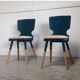 Pair of petrol blue scandinavian chairs