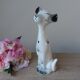 Figurine grand chien dalmatien romantique en céramique années 1970,