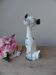 Large romantic ceramic Dalmatian dog figurine from the 1970s,