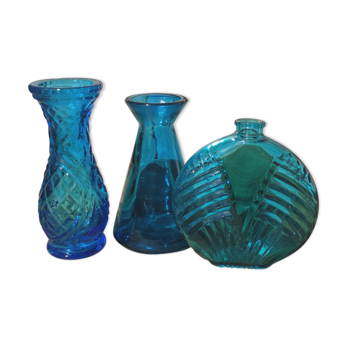 Vases and vintage soliflore blue and turquoise