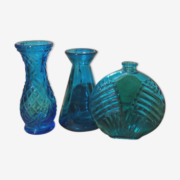 Vases and vintage soliflore blue and turquoise