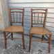 Paire de chaises de bistrot canné