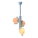 Mid-century white bony design pendant lamp with opaline glass shades