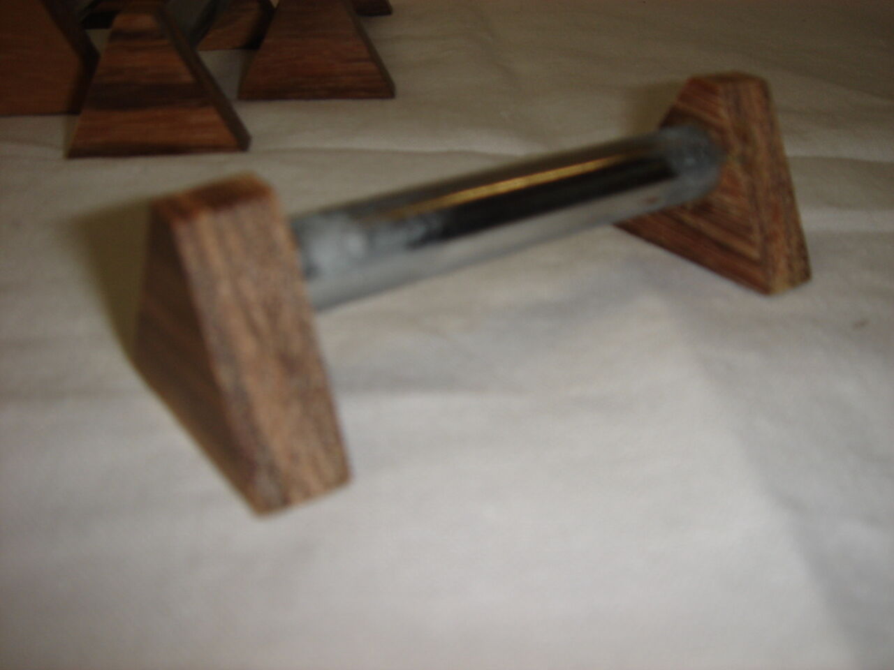 12 knife holder sets from 1960 (wood and aluminum)