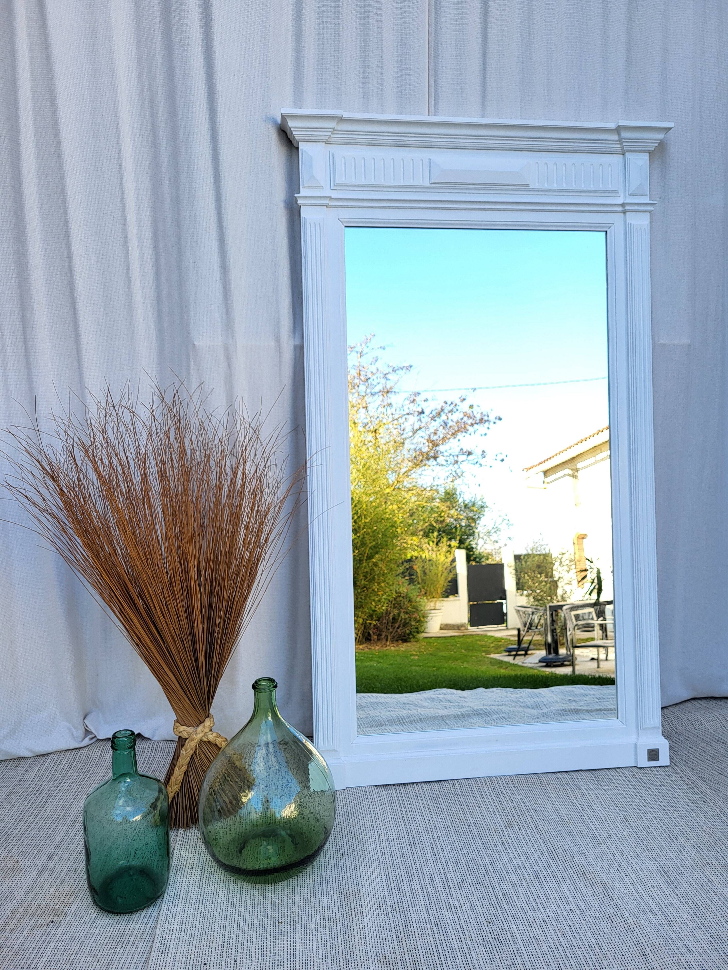 Old matt white mirror