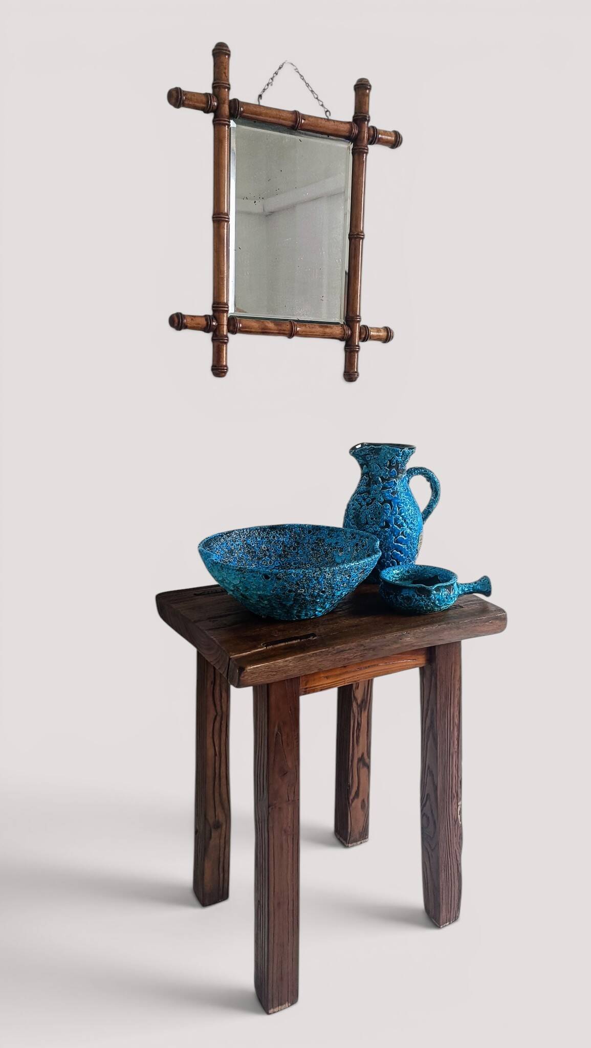 Turquoise ceramic fruit bowl by Charles Cart Vallauris, circa the 1960s.