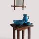 Turquoise ceramic fruit bowl by Charles Cart Vallauris, circa the 1960s.