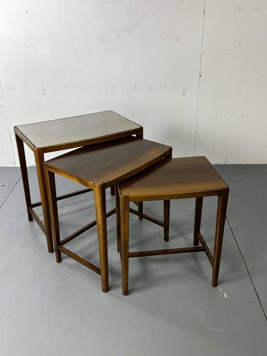Set of vintage Danish modernist nesting tables from the mid-century, 1960s, set of 3.