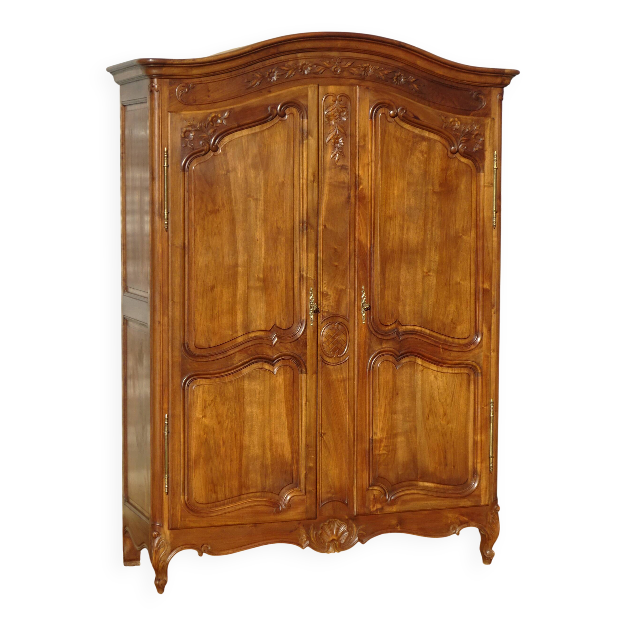 solid walnut wardrobe in Louis XV style