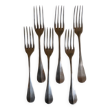6 silver metal table forks P de Ruolz silver plated forks 21 cm
