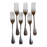 6 silver metal table forks P de Ruolz silver plated forks 21 cm