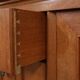 Art Deco brutalist Belgian Oak and Brass Sideboard, 1940s