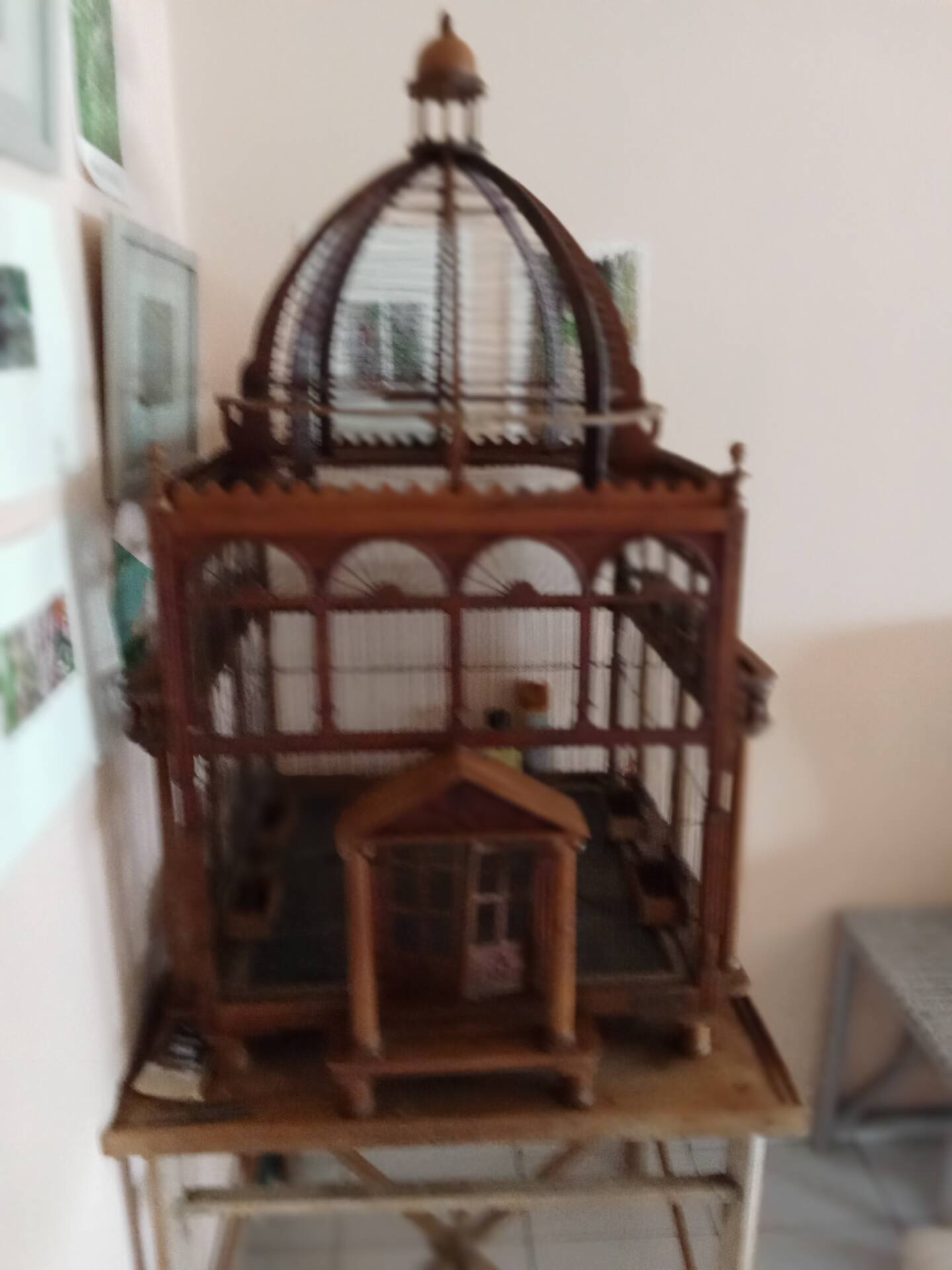 Victorian wooden birdcage