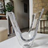 Bubbled glass handkerchief vase