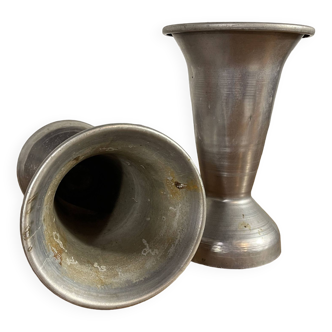 Pair of aluminum vase