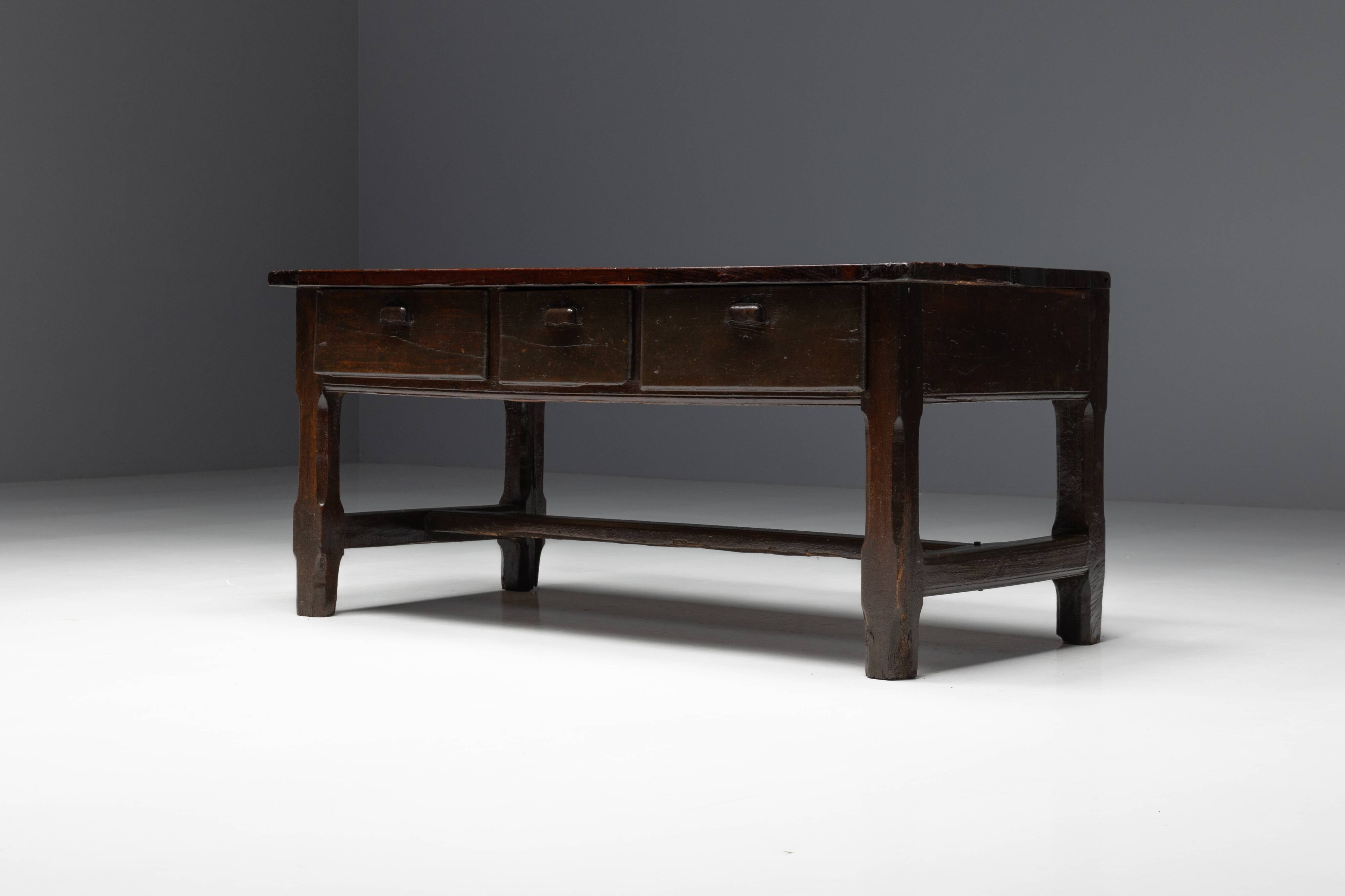 Wabi Sabi Brutalist Workbench, France, 19th Century