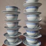 11 cups and saucers in vintage Chinese porcelain
