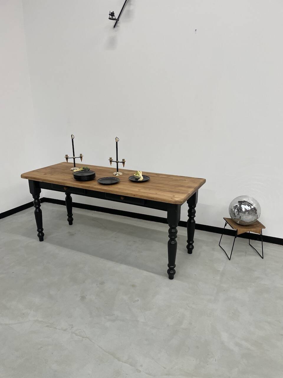 Farm table desk turned legs