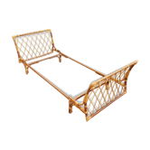 Lit enfant vintage en rotin
