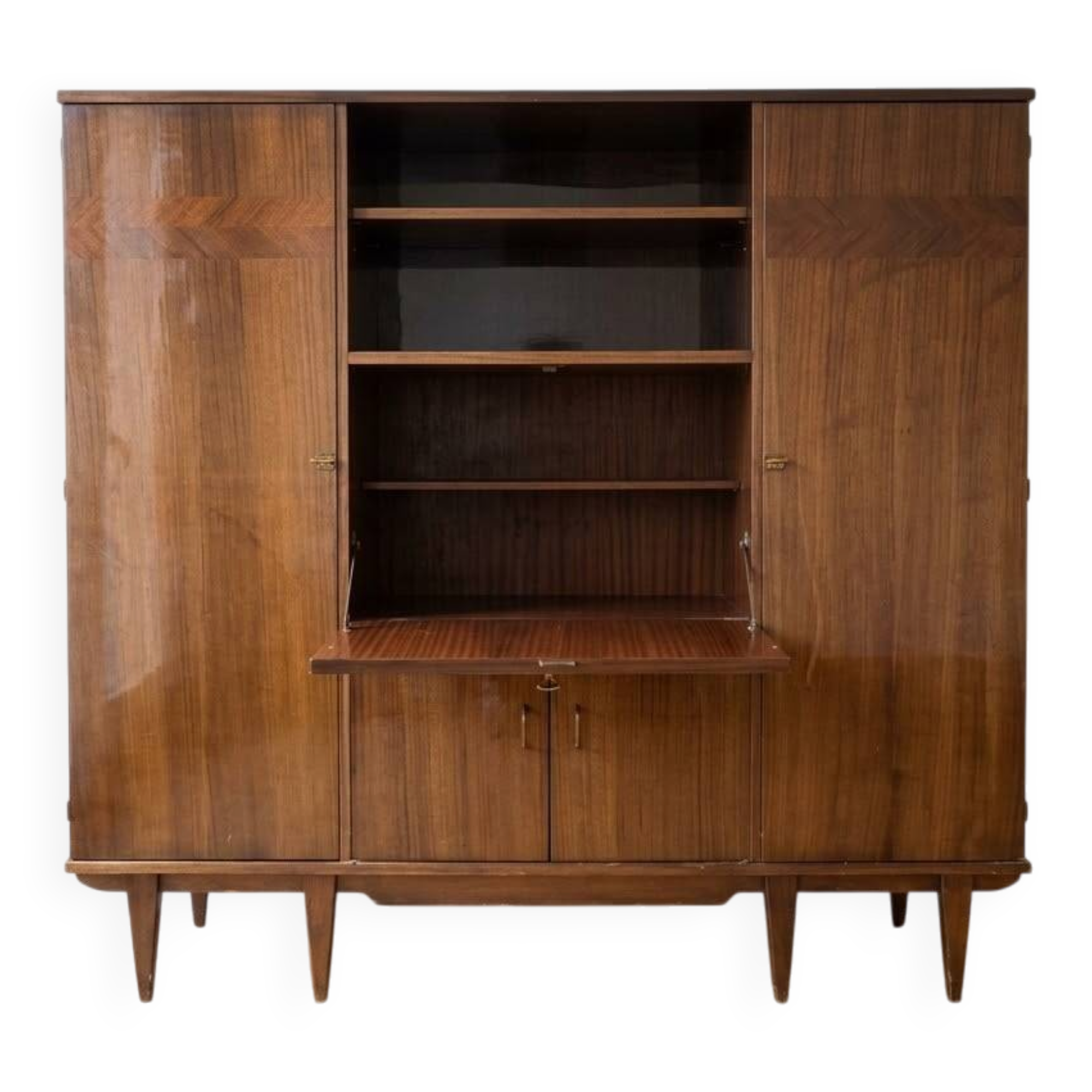 Vintage 1950s wooden wardrobe