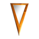 Triangular mirror 80s vintage 57x95cm