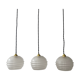 Lot 3 old vintage glass pendant lamps