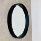 Black faux leather mirror, 1950s