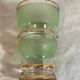 Green granite glass vase and vintage gilding 1950 art deco style