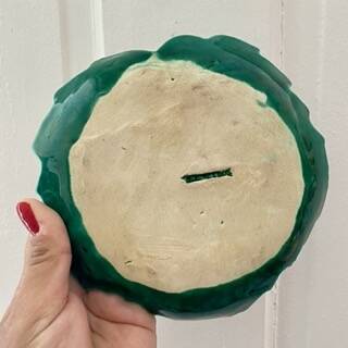 Vintage lemon butter dish in Vallauris slip