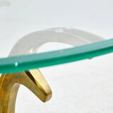 Table basse en laiton et verre