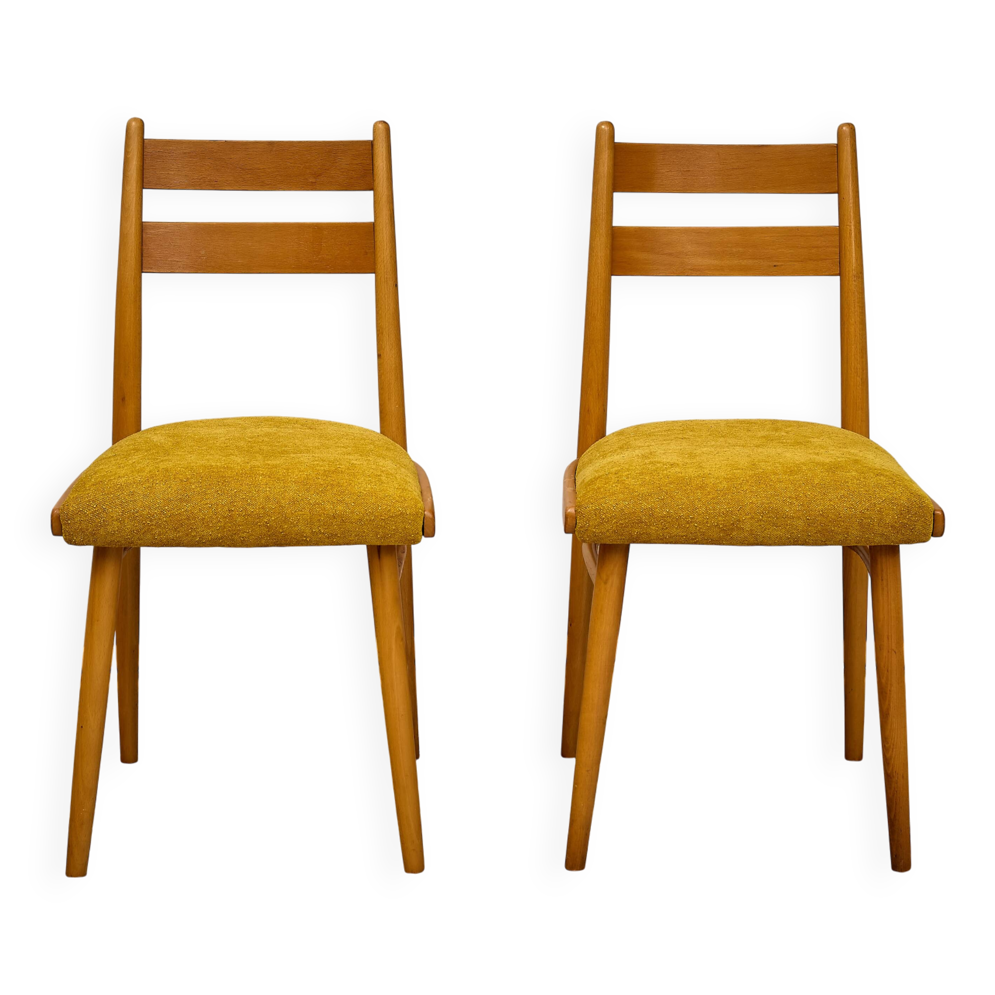 Vintage beech dining chairs - set of 4