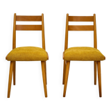 Vintage beech dining chairs - set of 4