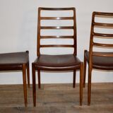 Niels O Moller's series of 5 chairs in Rio rosewood