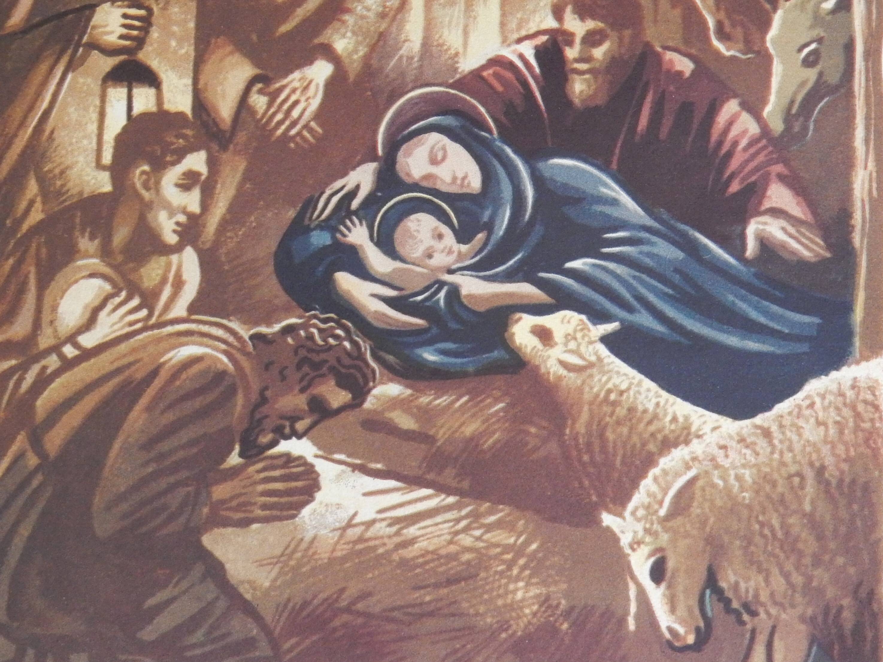 Illustration the nativity The birth of Jesus