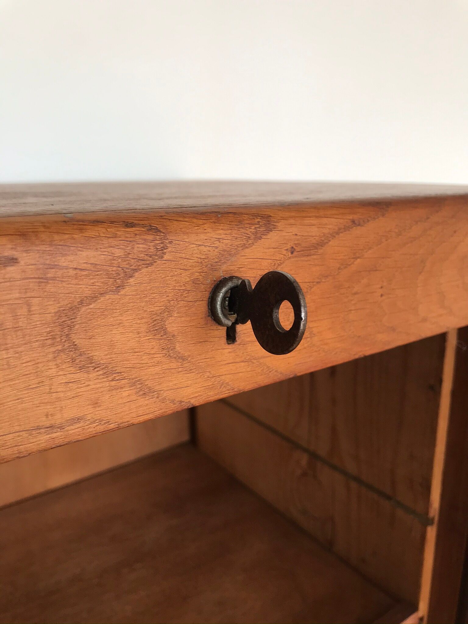 Vintage curtain binder in solid oak 5 shelves