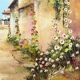 Painting “The Blue Shutters”, signed J. Gaubert – 2nd part 20th century