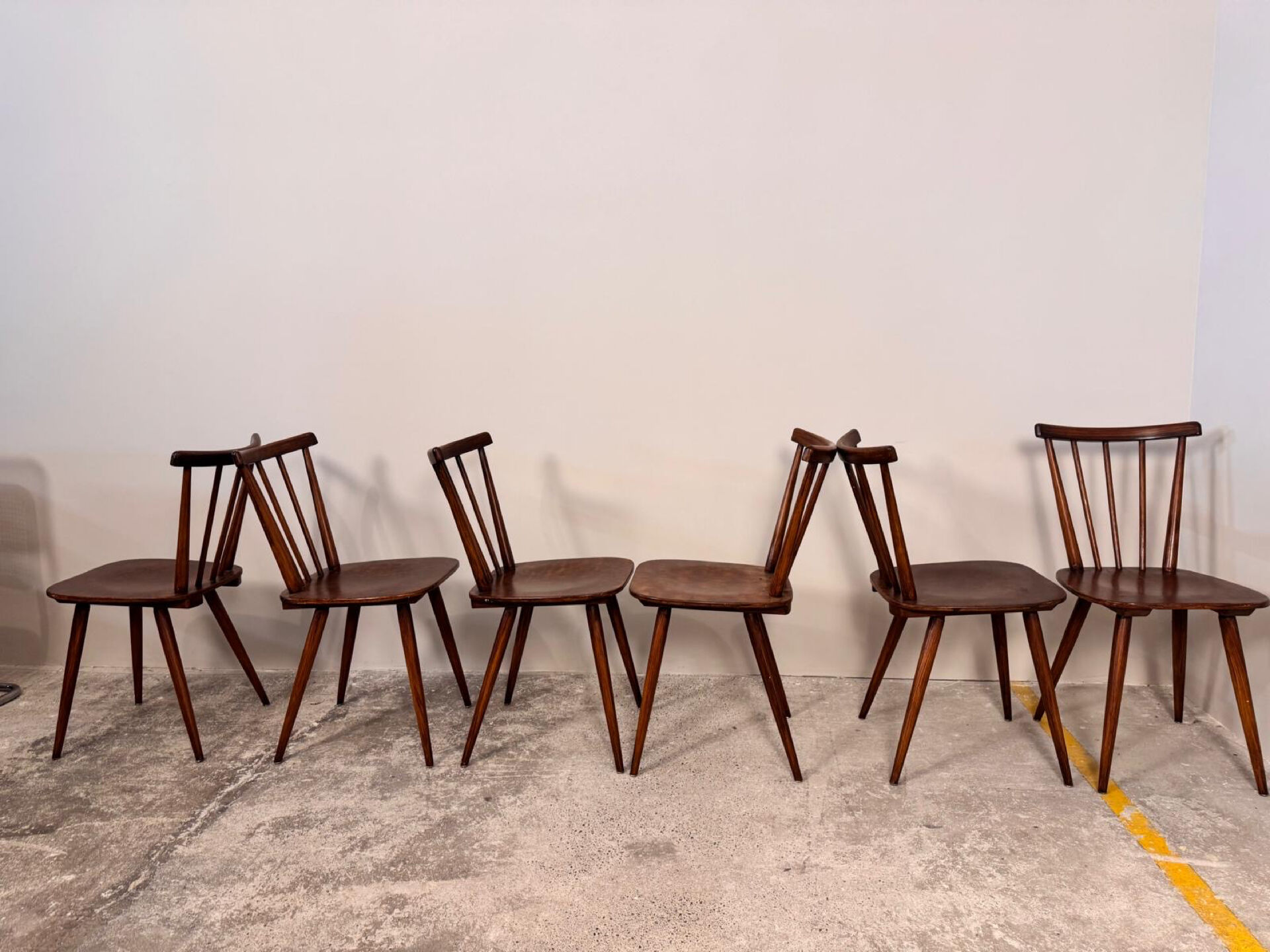 Set of 6 Fanett bistro chairs from the 1960s.