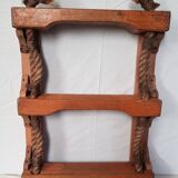 3-tier wood and rope boat shelf