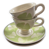 Pair of gincko decor cups