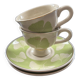 Paire de tasses décor gincko