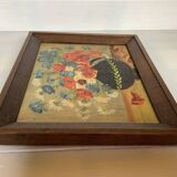 Tableau bouquet de fleurs huile sur panneau