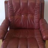 Scandinavian Mid-Century Modern Leather Easy Chair by Ekornes 1970s.