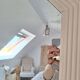 Beige bevelled and moulded mirror
