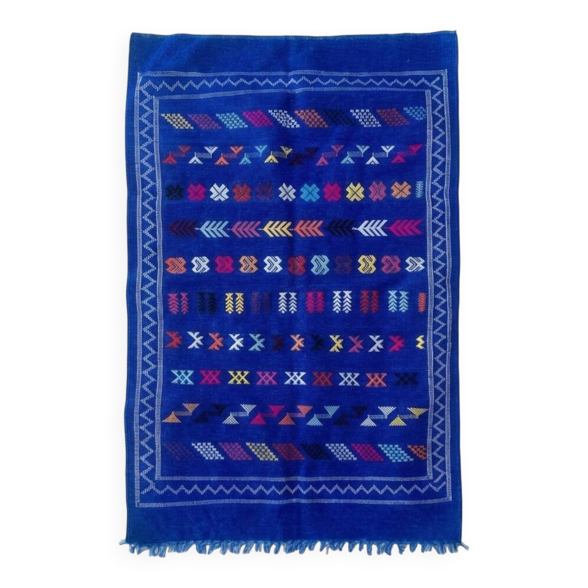 Small blue Berber rug 100x150 cm