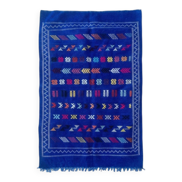 Small blue Berber rug 100x150 cm