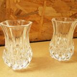 Pair Cristal D'Arques Vase Vintage Cut Crystal #B063