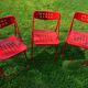 3 vintage vintage folding red metal chairs fine 70s